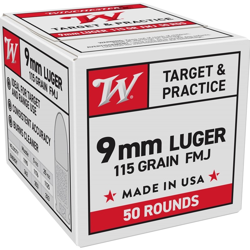 WIN W9MM50 9MM 115GR FMJ 50RD - 556 Black Friday Promotion